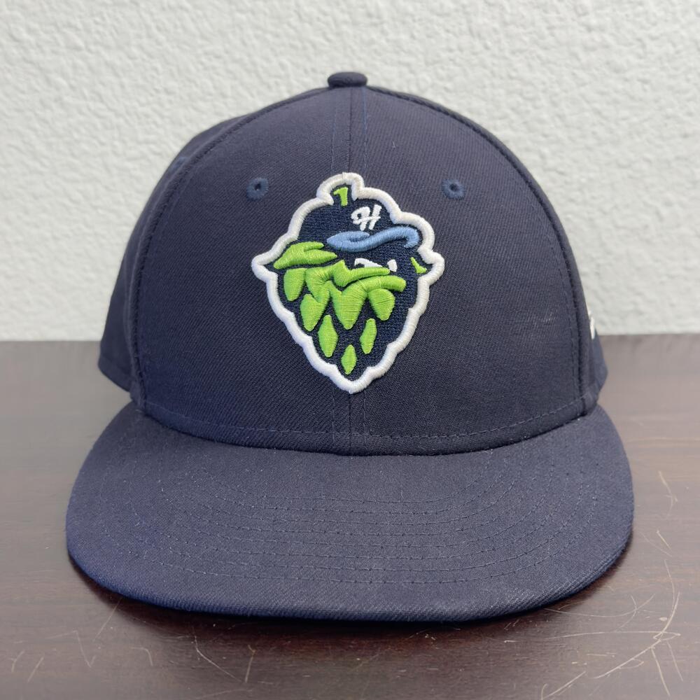 Hillsboro Hops Hat Cap Fitted Mens 7 3/8 Blue MILB Baseball 59FIFTY New Era